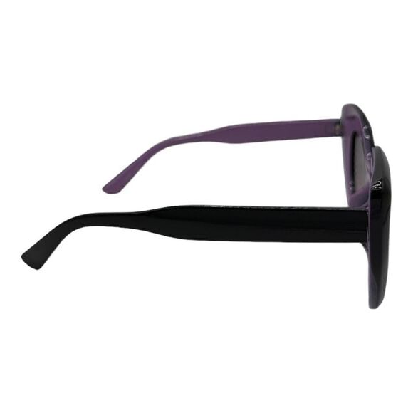 Plastic cat eye sunglasses black & purple frame - Picture 2 of 11